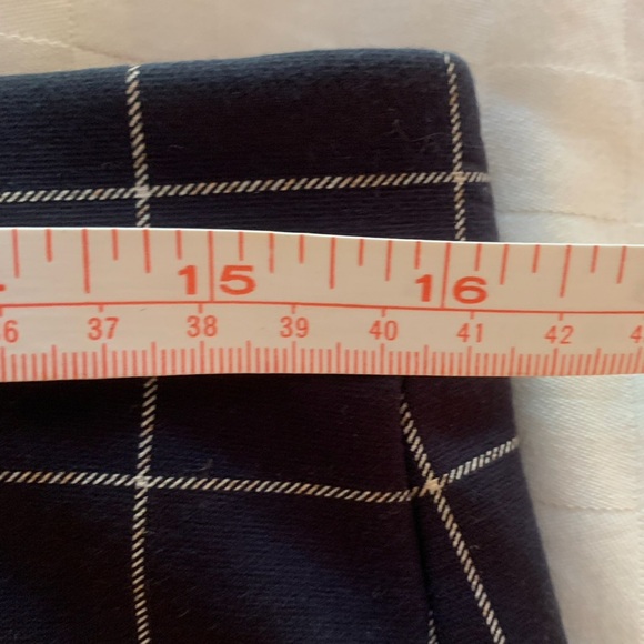 Ann Taylor Navy Blue Square-Pattern Lined Tailored Skirt Rayon Blend; Size 10 - Picture 5 of 8